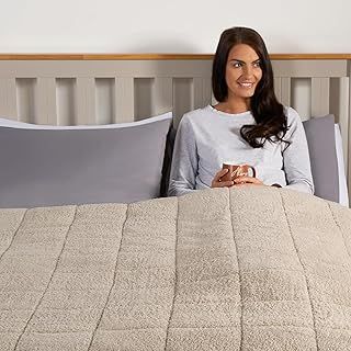 Brentfords Weighted Blanket Adult, Teddy Fleece Heavy Blanket Weighted for Adults Throw Winter Blanket Sleep Therapy Anxiety Relief - Natural, 150 x 200cm - 8kg