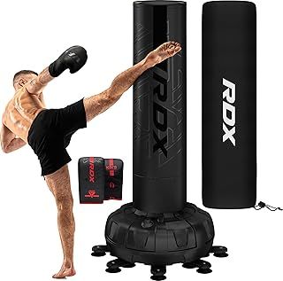 RDX XXL 150KG 6ft Free Standing Punch Bag with Gloves - Heavy Pedestal Bag with Stand for Kickboxing, Boxing, MMA, Muay Thai Karate, Adult Freestanding Bag for Office, Gym Home Fitness Workout