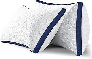 Pillows 2 Pack, Hotel Quality Bed Pillows with Down Alternative for Neck and Shoulder Pain, Supportive Hypoallergenic Skin-friendly Standard Pillows for Side/Back/Stomach Sleeper 42 x 70cm