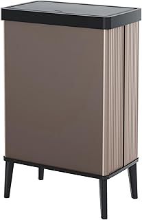 CURVER Verto 54L High Waste Bin, Push Lid, Sleek Design, Easy Assembly, Recycling Friendly, Pearl Rose