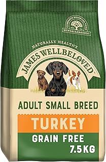 James Wellbeloved Adult Grain-Free Small Breed Turkey 7.5 kg Bag, Hypoallergenic Dry Dog Food