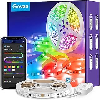 Govee RGBIC LED Strip 5m, Segmented Rainbow-Like Colour Picking LED Lights, Bluetooth APP Control Music Sync Lights for Bedroom, Party, Kitchen, TV