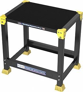 GanFindX Steel Plyo Box 12/18 Inch Surface Metal Plyometric Jumping Box Home Gym Jump Trainer for Fitness Exercise Agility Stamina Conditioning Strength Training