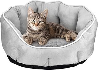 Queta Pet Bed for Cats and Small Medium Dogs Cuddler with Soft Cushion Round Nesting Cave Bed Pet Cat Bed for Cats and Small Dogs, 46 x 46 x 23 cm