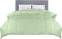 Utopia Bedding, 4.5 Tog All Year Round Coverless Duvet, Microfiber Soft Breathable Duvet, Box Stitch Quilt Ideal for Cold Weather, Machine Washable (Sage Green, Queen (Pack of 1))