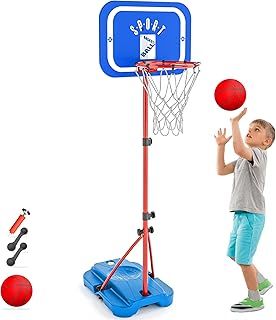 Kids Basketball Hoop and Stand Portable Basketball Net Outdoor at Age 3-8 Toddlers Adjustable Indoor Basketball Hoop 110-190cm Garden Yard Ball Games Toys