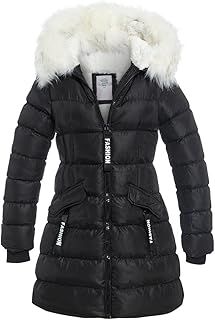 SS7 Girls' Parka Coat - Faux Fur, Fleece Lined, Zipper, Elasticated Ribbed Cuffs, 2 Zip Pockets, T-Back, Standard Length inches - Pink (3, 4, 7, 8, 9, 10, 11, 12, 13)