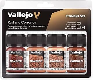 Acrylicos Vallejo "Rust & Corrosion" Pigments Set, Multicolor, 35 ml (Pack of 4)