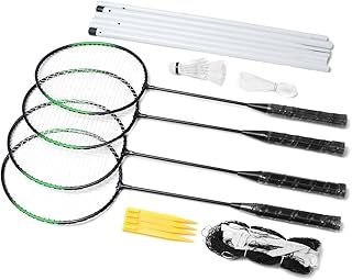 4-Player Aluminum Alloy Racket Professional Badminton Set With Net Carry Bag Equipment Gadget Tools Parts Product Stuff Items Supplies Birthday Gift Gear