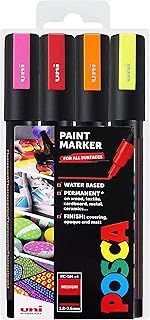 Posca - PC-5M Fluorescent Paint Marker - Set of 4 - In Wallet