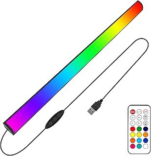 Ferswe RGB Under Monitor Light Bar, Dream Color Gaming Bar with Remote Control, USB Port, Dimmable and Speed Adjustable, Changing Desk for PC,