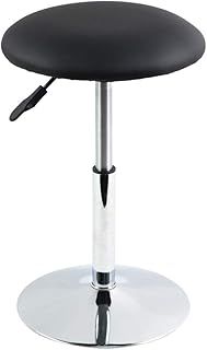 FURWOO PU Leather Square Cutting Stool Height Adjustable Swivel Workshop Barber Shop Beauty Spa Drafting Tattoo Work Stool Short Task Chair Small(Black)