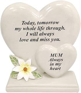 Personalised Grave Ornament/Memorial Plaque with Double Hearts | Graveside Decoration Gift in the Loving Memory of your Loving Deceased Ones (Gone too soon)