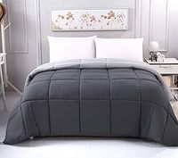 Duvet Double and Anti Allergy 4.5 Tog Summer Lightweight 150GSM Quilt NO Pillowcases Only Duvet Dark Grey and Light Grey
