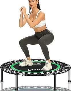 Darchen 200 KG Rebounder Mini Trampoline for Adults, Indoor Small Rebounder Exercise Trampoline for Workout Fitness for Quiet and Safely Cushioned Bounce Adults Kids [100 CM]