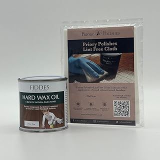 Fiddes Hard Wax Oil - Ultra Raw + Free Priory Polishes© Lint Free Cloth (250ml)