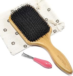 BESTOOL Hair Brush, Boar Bristle Hair Brushes for Women men Kid, Boar & Nylon Bristle Brush for Wet/Dry Hair Smoothing Massaging Detangling, Everyday Brush Enhance Shine & Health (Square)
