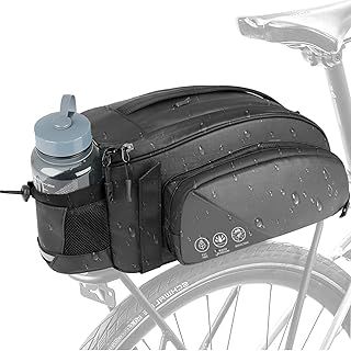 QYCHHJ Bike Pannier Bag Waterproof Bicycle Rear Rack Bag Extendable Cycle Storage Pouch with Shoulder Strap Bike Rack Seat Bag Bike Saddle Bag Out (12L)