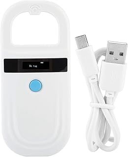 Pet Microchip Scanner RFID EMID 134.2Khz, Mini RFID EMID Animal Microchip Reader, Portable Pet Handheld Scanner with LED Display for Dog Cat, Pet, ISO11784/ISO11784/FDX-B/EMID