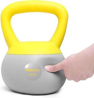 PROIRON Soft Kettlebell 2kg, 4kg, 6kg, 8kg, 10kg, Kettle Bells with Iron Sand, Non-slip Handle, kettle weights for Fitness, Exercise, Workout, Home Gym, Strength Training, Bodybuilding Weight Lifting