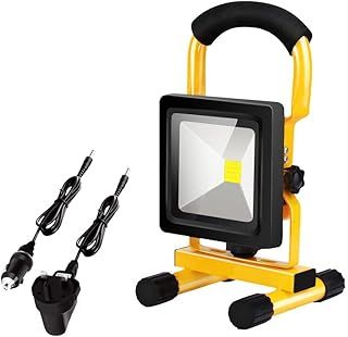 LED Rechargeable Work Light Portable Floodlight 10W USB Battery Light Super Bright 2000LM Waterproof Outdoor Stand Work Lamp for Car Garage Camping Fishing Hiking Workshop Garden