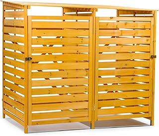 KCT 2 Wheelie Bin Store Wooden Storage Shed Hideaway for Outdoors Double Rubbish Trashbin