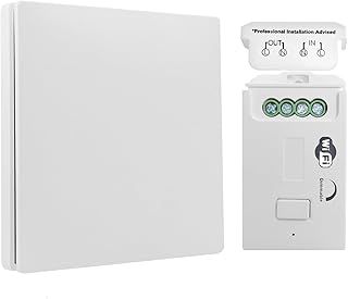 Wireless Light Switch Kit, Wifi Smart Wireless Dimmer Switch, No Wiring Waterproof Kinetic Switch Remote Control, Compatible with Alexa and Google Assistant, Voice Control