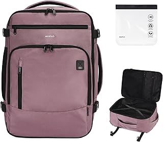 Easyjet Cabin Bag 45x36x20 Underseat Bag with Clear Toiletry Bag Travel Backpack Large Front Organizational Pocket Hand Luggage Recycled PET Eco Friendly Carry On Bag for Women & Men 30L Pink