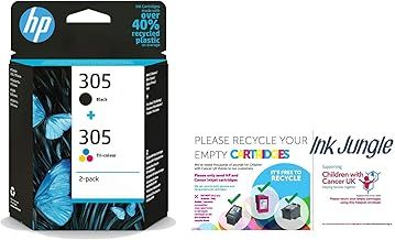 Ink Jungle HP 305 Black & Colour Ink Cartridge For HP ENVY 6010 6010e 6020 6020e 6022 6022e 6030 6030e 6032 6032e 6420e 6430e 6432e Printers Charity Recycling Bag 6ZD17