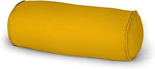 CHILIMILII Round Cervical Roll Bolster Pillow with Removable & Washable Cotton Cover, Round Pillow for Lower Back, Knees, & Neck Support, Great for Massage and Yoga (Mustard, Medium (15x45cm))